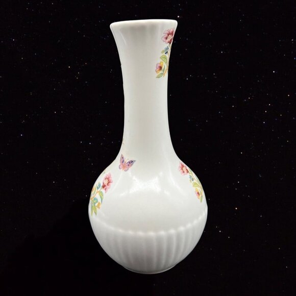 Wicklow Vale Ireland Porcelain Vase Bird And Original Sticker Butterfly 6”T 1.5” - Picture 7 of 8